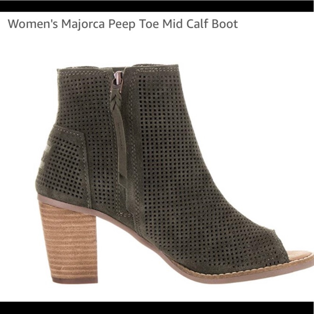 TOMS MAJORCA PEEP TOE BOOTIE